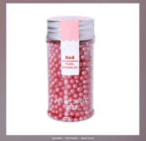 Red Pearl Sprinkles 4mm - 3 ounces