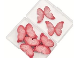 Edible Wafer Red Butterfly 12 Count