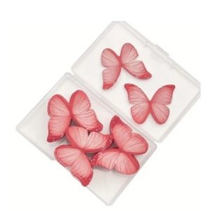 Edible Wafer Red Butterfly 12 Count