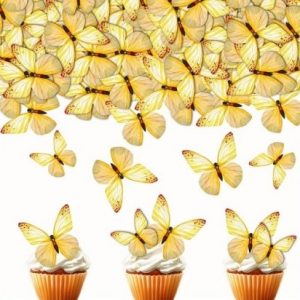 Edible Wafer Yellow Butterfly 12 Count