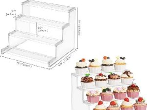 12 inch wide Acrylic Cupcake Stand 4 Tier