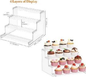 12 inch wide Acrylic Cupcake Stand 4 Tier