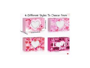 Treat Box Valentine With Heart Window 8.6x5.5x2.75 inches