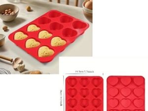 2 inch Silicone Heart Baking Mold 12 Cavity