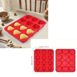 2 inch Silicone Heart Baking Mold 12 Cavity