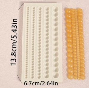 5 Row Silicone Mold Pearls with 5 Assorted Sizes