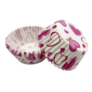 Cupcake Liner Pink Hearts 50 Pieces