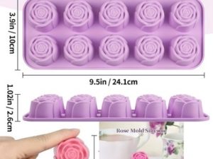 Silicone Mold Roses 1.5" Wide Base-10 Cavity