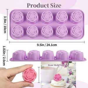 Silicone Mold Roses 1.5" Wide Base-10 Cavity