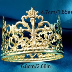 Cake Topper Gold Mini Crown 2.7 Inch Wide