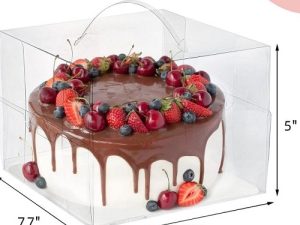 Clear Cake Box with Board 7x7x6 inches