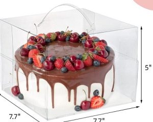 Clear Cake Box with Board 7x7x6 inches
