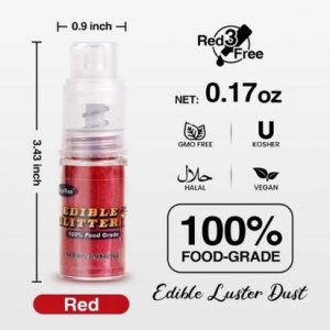 Red Shimmer Edible Glitter Spray 5 Gram