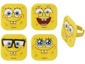 Spongebob face Cupcake Rings 12 count
