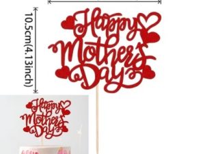 Cake Top Red Heart Happy Mothers Day