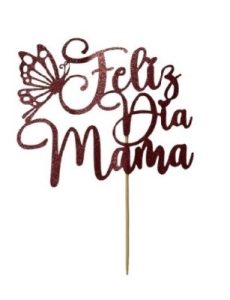 Cake Top Feliz Dia Mama Rose Gold
