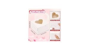 Treat Box White With Heart Window 4"x4"x2.5 inches