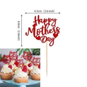 Cupcake Pick Mothers Day Red 6 Count