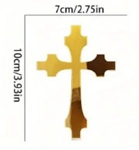 Cake Topper Gold Acrylic Cross 4 inch