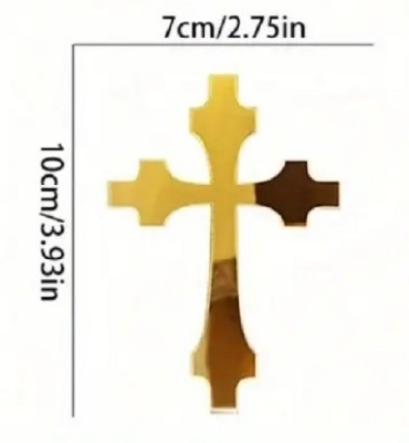 Cake Topper Gold Acrylic Cross 4 inch
