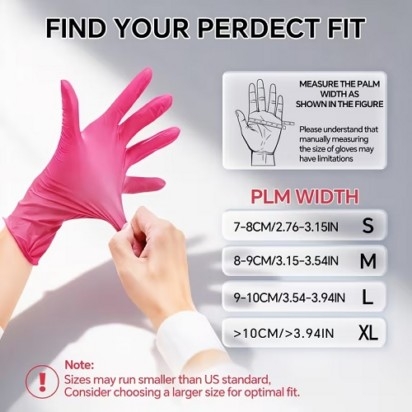 Disposable Pink Glove XL 100 Count