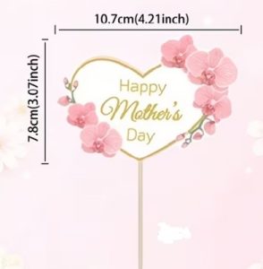 Cake Top Happy Mother's Day Pink Floral