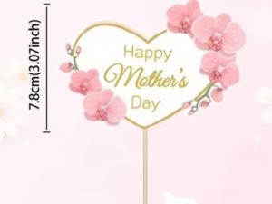 Cake Top Happy Mother's Day Pink Floral