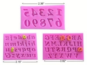 Silicone Mold Small Numbers/Letters Set of 3