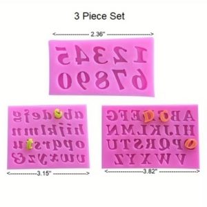 Silicone Mold Small Numbers/Letters Set of 3