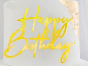 Cake Top Gold Happy Birthday Lay-on