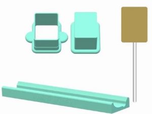 2x3 inch Cake Pop Rectangular Cutter with tray