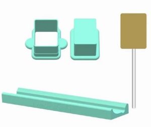 2x3 inch Cake Pop Rectangular Cutter with tray