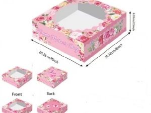 Treat Box Floral Mothers Day w-Window 8"X8"X2.5 inches