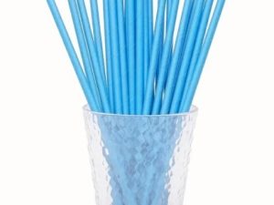 Paper Straws Solid Blue 25 Count