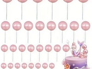 Foam Cake Ball Pearl Light Pink 30 Count
