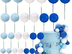 Foam Cake Ball Blues And White 20 Count