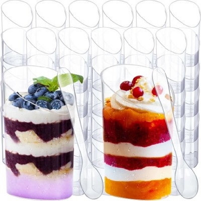 3 oz. Mini Dessert Cups with Spoons 25 Count