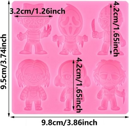 Silicone Mold Scary Characters 6 Cavity
